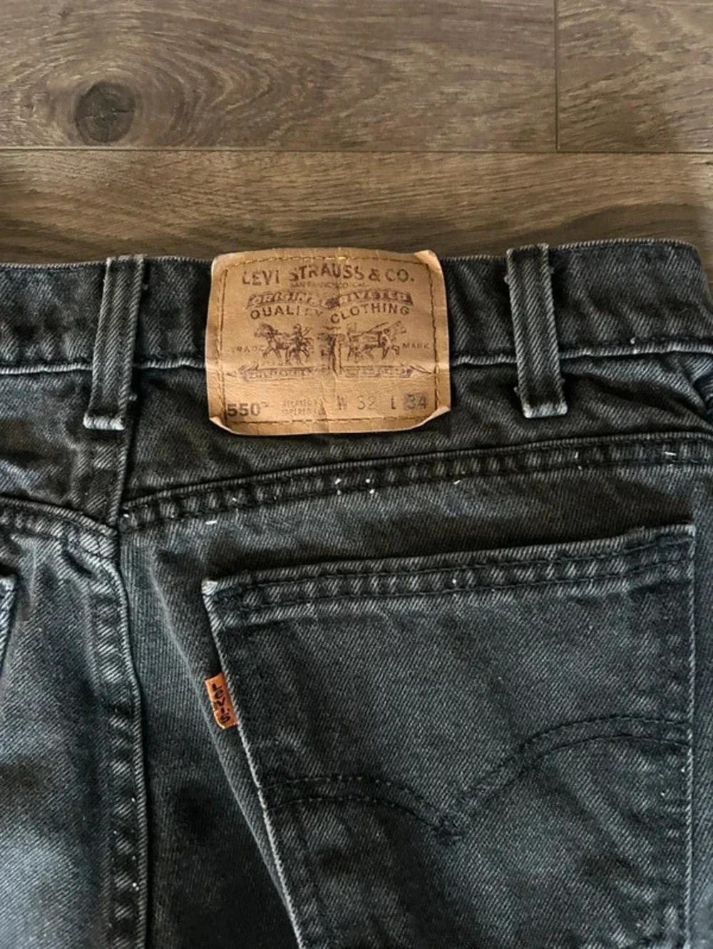 vintage levi’s 550 orange tab black jeans 32x34